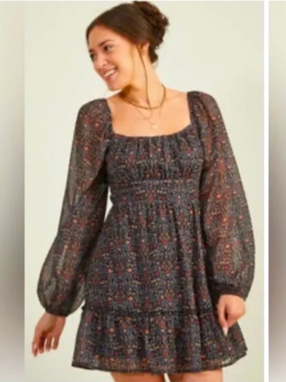 Altar'd State Micro Floral Babydoll Dress